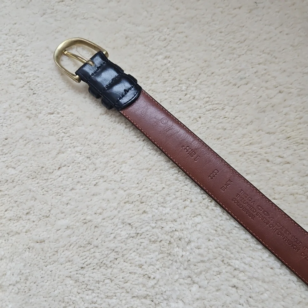 Vintage Coach Black Leather Belt 1